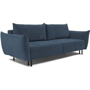 DomoHome ADEL-Sofa moderne slaapbank met opbergruimte en siliconen kussens golfveren ideaal voor woonkamer metalen poten PUR-schuim 145x200cm ligvlak grootte: 240x90x108cm zeegroen