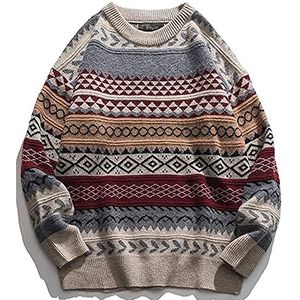DDUNO Womens Y2k Vintage Trui Gebreide Jumper Lange Mouw Trui Tops Knitwear Sweatshirt Herfst Winter, Rood, M