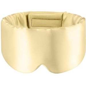 2 stuks moerbeizijde slaapmasker oogbedekking verduistering voor zijslaper reizen ooglapje zachte blinddoek glad voor slaap (beige)