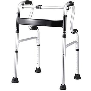 Rollators voor senioren met zitje en groot antislipkussen, opvouwbare draagbare rollator voor volwassenen/gehandicapten, belasting 180 kg/400 lbs (stijl: met zitje) (zonder zitje) Decoration