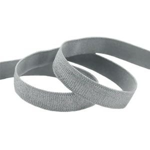 2 5 10 Yard 3/8"" 10mm Effen Glanzende Niet-Omvouwbare Elastische Spandex Satijnen Band Tape Hoofdband BH-band Jurk Naaiwerk Trim-Metaalgrijs-10 Yards
