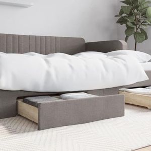 CBLDF Bedladen 2 stuks Taupe Engineered Hout en Stof