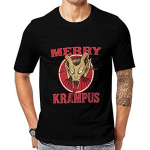 Merry Krampus T-shirt voor heren, korte mouwen, grafisch T-shirt, ronde hals, print, casual T-shirt, tops, 6XL