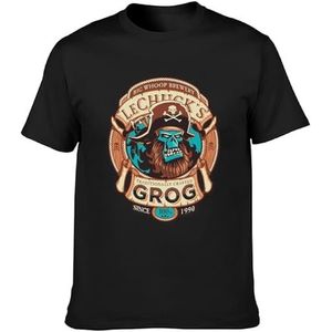 Lechucks Grog Monkey Island Pirate Black Unisex Men's Tee overhemden(Small)