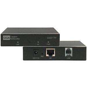 GIGA Copper G4201TM - Gigabit G.hn Wave2 MIMO (2- en 4-draad) Modem set van 2 stuks - Ethernet netwerk via telefoonkabel, 1500 Mbps, 1xGE