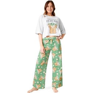 Disney Stitch Damespyjama-set - Nachtkleding Baby Yoda Lange PJ's Comfortabele Lounge Wear S-XL Vrouwen Tieners - Geschenken voor Vrouwen, Groene Baby Yoda, L