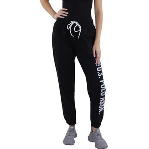 U.S. Polo Assn. Womens Printed French Terry Boyfriend Jogger Sweatpants Black Large