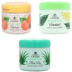 Cyclax Gezichts- en lichaamsverzorging, 300 ml, abrikoos + vitamine E + aloë vera, 3 stuks