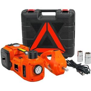12V 3 in 1 elektrische auto krikset 5Ton elektrische hydraulische krik met slagmoersleutel compressor LED-licht draagbare hefgereedschap for auto(Orange)