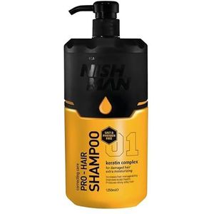 NISHMAN Pro-Hair Shampoo – Keratin Complex 1250ml – Zoutvrij – Parabeenvrij – Verbetert de Gezondheid van de Hoofdhuid, Geeft Glans & Zachtheid, Ideaal voor Droog of Beschadigd Haar