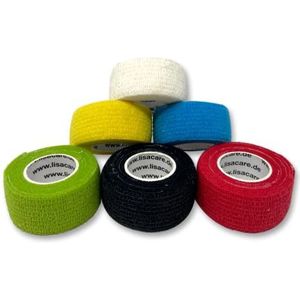 LisaCare Vingerpleisters zelfklevend - 6 pleisterrollen zonder lijm & elastisch - medische tape wondverband, fixeerverband, pleister - 2,5 cm x 4,5 m - 6 stuks