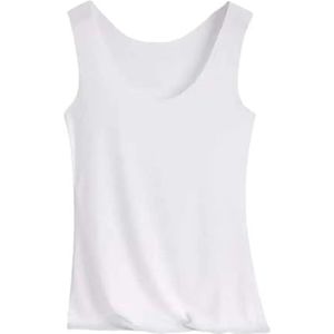 Tdvcpmkk Dames Ice Silk Naadloos Vest Basic Mouwloos O-hals Racer Tank Dun Shirt Yoga Vest Ondershirt, Wit, L