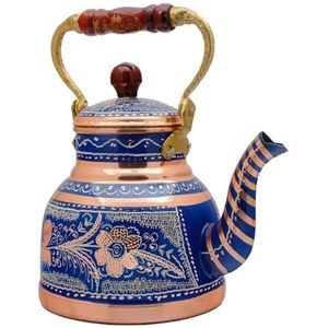 golden pet Decoratieve koperen theepot voor het serveren van lindethee Engelse thee kruidenthee Turkse thee | Arabische Marokkaanse Perzische stijl patroon vintage antieke gemodelleerde theepot