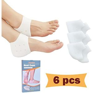 Hielbeschermers, 6 STKS Hiel Gel Sokken, Gel Hielbescherming, Nieuw Materiaal, Siliconen hielbescherming, Zeer Geschikt Voor Plantaire Fasciitis, Hielpijn Verlichten, Voor Mannen & Vrouwen.