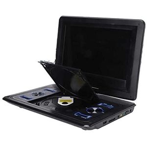 Reis-dvd-speler, Draagbare dvd-speler Roterende oplaadbare HD CD-dvd-speler met LED-scherm for autoreizen Ondersteuning FM-radiofunctie(Nero)