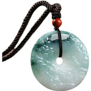 Chinese groene jade hanger ketting, Natuurlijke jade veiligheidsgesp hanger Dames ketting hanger trui ketting, edelsteen, chalcedoon