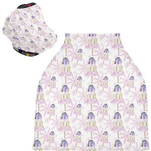 Roze Engel Sneeuwvlok Baby Autostoelhoes Luifel Stretchy Nursing Covers Ademend Winddicht Winter Sjaal voor Baby Borstvoeding Jongens Meisjes