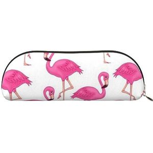 IguaTu Roze Flamingo lederen etui - make-uptas met gladde ritssluiting - Muntentas - Organisator voor kantoorbenodigdheden, Goud, Eén maat, Schooltas