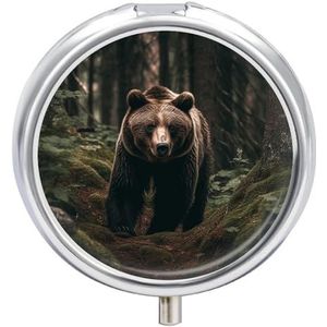 Beer in Tree Pill Box Pil Case Pil Organizer Geneeskunde Pil Organizer Wekelijkse Pil Organizer Pil Houder Kleine Pil Case Pil Containers Pil Houder voor Portemonnee