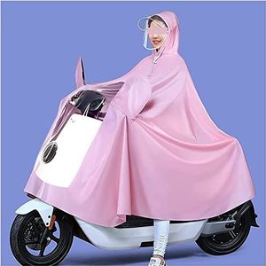 Fietsponcho, regenponcho met capuchon, waterdichte fietsregenjas, winddichte unisex regencape, for fiets, ebike, motorfiets, scootmobiel regenponchohoes (kleur: roze,