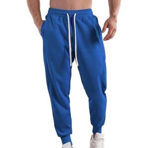Heren Winterbroeken, Stretch Joggingbroeken, Cargobroeken, Vrijetijdsbroeken, Trainingsbroeken, Normale Pasvorm (Color : Blue, Size : 3XL)