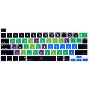 MiNGFi Siliconen Toetsenbordbeschermer Final Cut Pro X sneltoetsen voor MacBook Pro 13"" M1/M2 A2338 (2020–2023), A2289 (2020), A2251 (2020–2021), Pro 16"" A2141 (2019–2021) US/ANSI