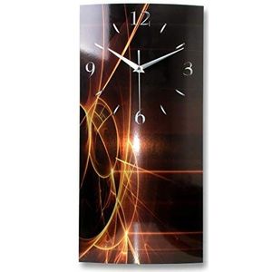 Kreative Feder Abstract aluminium designer wandklok stille draadloze radioklok modern design stil geen tikken * Made in Germany (50 x 25 cm handmatig kwartsuur)