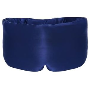 Slaapmasker van moerbeizijde, lichtblokkerende oogpatch, zacht gevoerd masker, reishulp (marineblauw)
