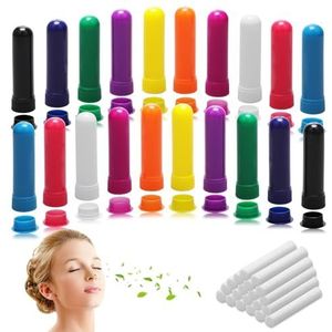 Bmliingchau 20 stuks etherische oliebuisjes, geurstiften voor oliën, lont, inhaleerstift voor neus, buisjes voor aromatherapie en parfum