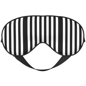 Zwart-wit Streep Unisex Elastische Verstelbare Gesp Ontwerp Verduisterend Slaap Oogmasker voor Thuis Reizen Yoga Kantoor Nap