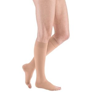 medi Mediven Comfort CCL2 Kniekousen zonder kant, uniseks, bijzonder zachte compressiekousen voor dames en heren, caramel