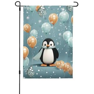 Tuinvlag voor buiten 31,8 cm x 45,7 cm werfvlag dubbelzijdige welkom tuin vlaggen pinguïn ballon sneeuwvlok seizoensvlaggen voor outdoor vakantie feest tuin decoratie banner alle seizoenen