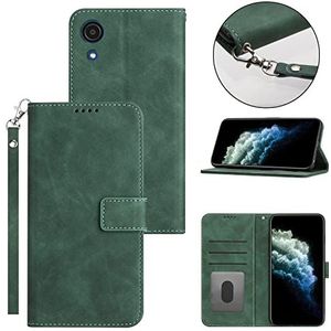 Smartphone Flip-hoesjes Wallet Case Compatibel met Samsung Galaxy A20E/A10E, Magnetische Flip Folio Case Vintage PU lederen telefoonhoes [TPU schokbestendige binnenhoes] met creditcardhouder Polsband