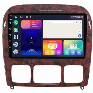 Android 14 autonavigatie in-dash autoradio-ontvanger voor Benz S-Class W220 1998-2005 dubbel Din 9 inch touchscreen autoradio met Bluetooth handsfree RDS SWC(H 4Core 1+32G)