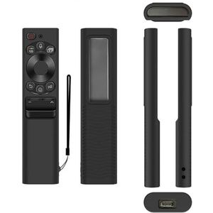 Siliconen Cover Afstandsbediening Case met Lanyard Anti-Shock Beschermhoes voor Samsung BN59-01357/01311/01363 Afstandsbediening (zwart)