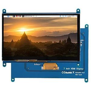 7-inch LCD-scherm met 1024 x 600 HD-resolutie en capacitief aanraakscherm voor 4B / 3B / 3B +, zonder drive, plug-and-play, ondersteunt alle HDMI-broningangen