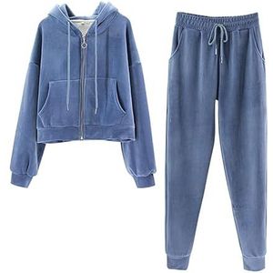 Runstarshow - Trainingspak - Blauw - Volledige Set - Fluwelen Jogger Set