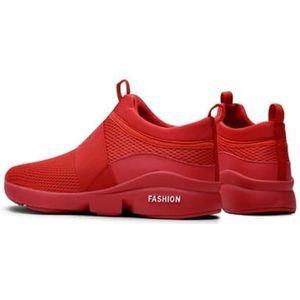 Men's Orthopedic Comfort Sneaker Walking Tennis Comfortable Wide Shoes Slip On Sneakers (Color : Red, Size : EU 43)