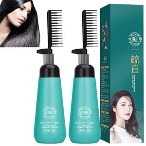 Haargeur Smooth Essence Protein Hair Straightening Cream Leave-in Hair Conditioner 3-Second Hair Straightening Cream met kam voor droog kroeshaar