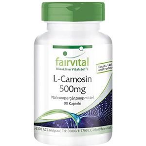 Fairvital | L-carnosine 500mg - HOOG GEDOSEERD - VEGAN - 90 capsules - aminozuur