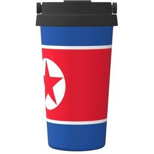 EdWal Koreaanse vlag print 500 ml koffiemok, geïsoleerde campingmok met deksel, reisbeker, geweldig voor elke drank