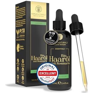 BIO Rozemarijnolie Haar - 100ml + HYALURONISCH ACID - Haarolie met Rozemarijn Hooggedoseerd + BIOTINE - VEGAN & BIO - Versnelt haargroei - Haarolie tegen haaruitval voor gezond haar