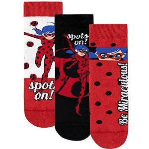 Miraculous Ladybug sokken voor meisjes, verpakking van 3 stuks, Meerkleurig, 27-30