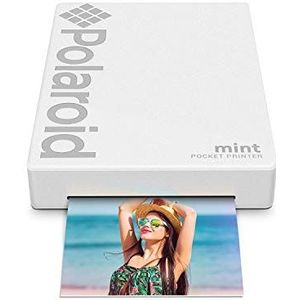 Polaroid Mint: Zakprinter met zinkpapier. Bluetooth voor Android- en iOS-apparaten. Drukt in zelfklevend zinkpapier 2x3""- wit