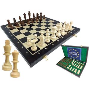 3-in-1 Magnetisch schaakspel van hout, 29 x 29 cm, magnetisch