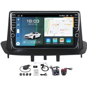 Android 11 2 DIN Autoradio Stereo 9 inch Screen voor Renault Megane 3 2008-2014 Carplay Android Auto/GPS-navigatie BT 5.0 Handenvrij/RDS DAB FM Radio/Voice Control/Stuurbediening (Size : K400S)