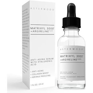 MATRIXYL 3000 + ARGIRELINE Peptide 1 oz Serum + Organisch Hyaluronzuur - Rimpelen/Veroudering Vechten - Krachtige Line Remover Collageen Booster ASTERWOOD Naturals Vloeibare Face Lift in een fles