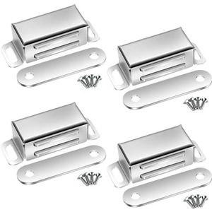 Selyse Magneetsnapper deurmagneten voor kastdeuren, sterke 8 kg magneetsluitingen, roestvrij staal, magneet, deursluiter, magneet voor meubels en balkondeuren, 4 stuks