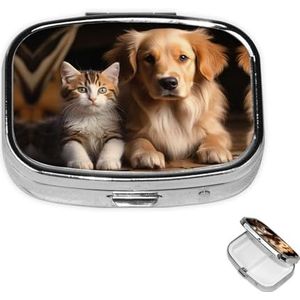 Pillendoosje rechthoekige pillendoos met 3 compartimenten pillendoos voor hond en kat, kleine pillenorganizer, waterdichte kleine pillendoos voor op reis pillencontainers voor medicatieplanner