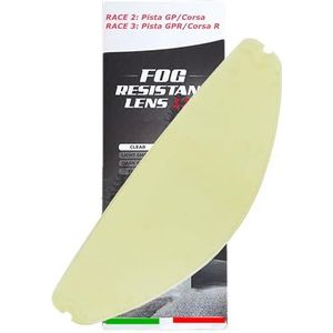 Motorhelm vizier lens, Helmvizier, Race 3 gezichtsscherm vervangend UV-beschermend krasbestendig helmvizier for AGV PI-STA GP RR/Pista GP R/Corsa R (transparant)(Anti Fog Film)